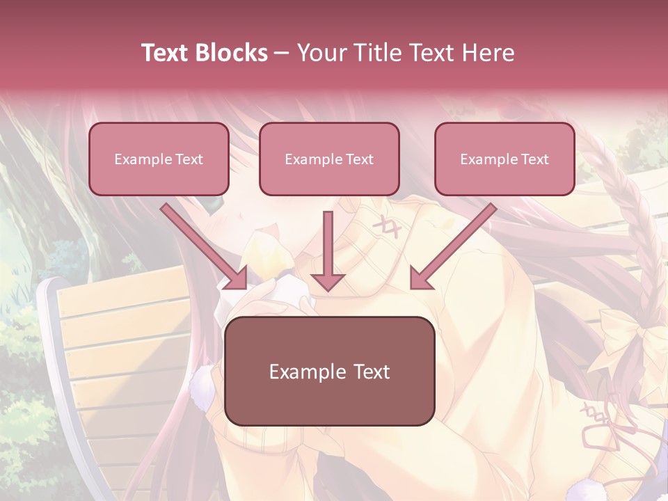 A Girl Sitting On A Bench Eating A Piece Of Food PowerPoint Template