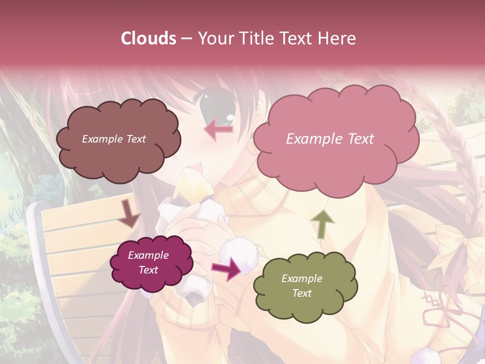 A Girl Sitting On A Bench Eating A Piece Of Food PowerPoint Template