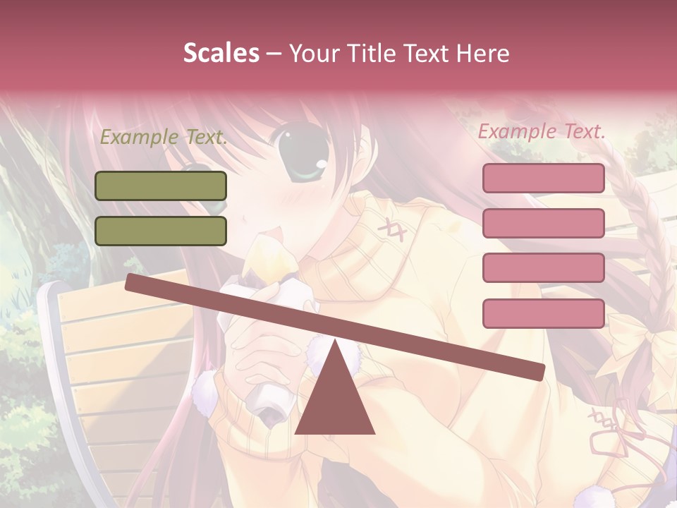 A Girl Sitting On A Bench Eating A Piece Of Food PowerPoint Template