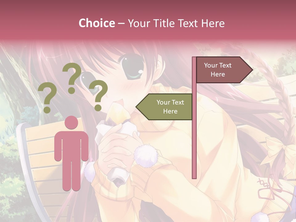 A Girl Sitting On A Bench Eating A Piece Of Food PowerPoint Template