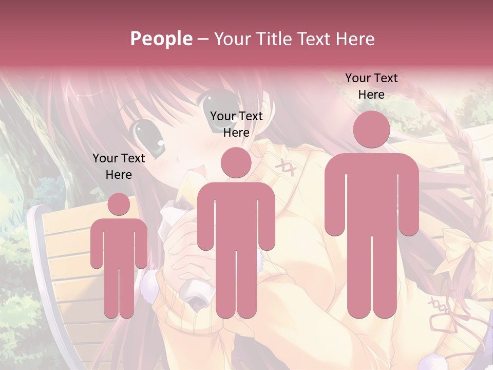 A Girl Sitting On A Bench Eating A Piece Of Food PowerPoint Template