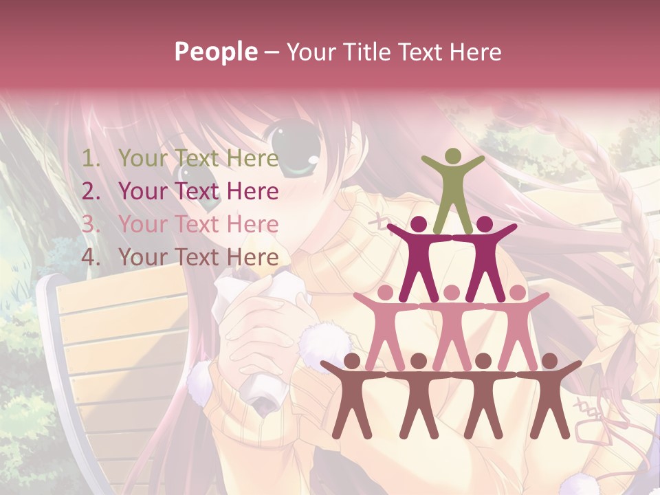 A Girl Sitting On A Bench Eating A Piece Of Food PowerPoint Template