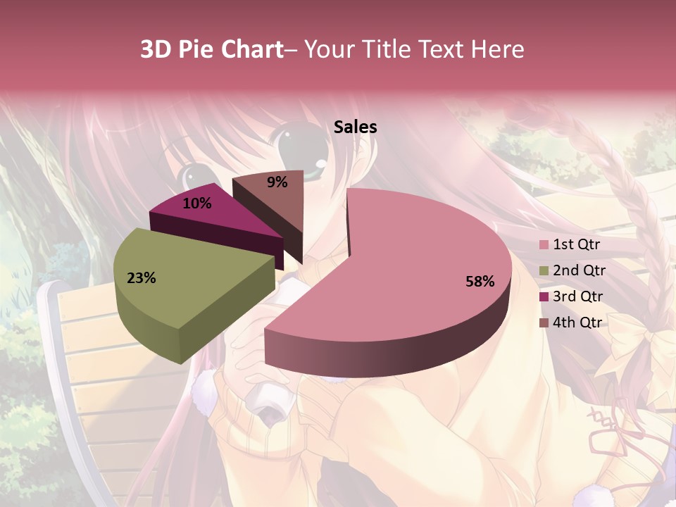 A Girl Sitting On A Bench Eating A Piece Of Food PowerPoint Template