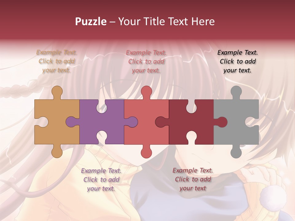A Couple Of Anime Girls Hugging Each Other PowerPoint Template
