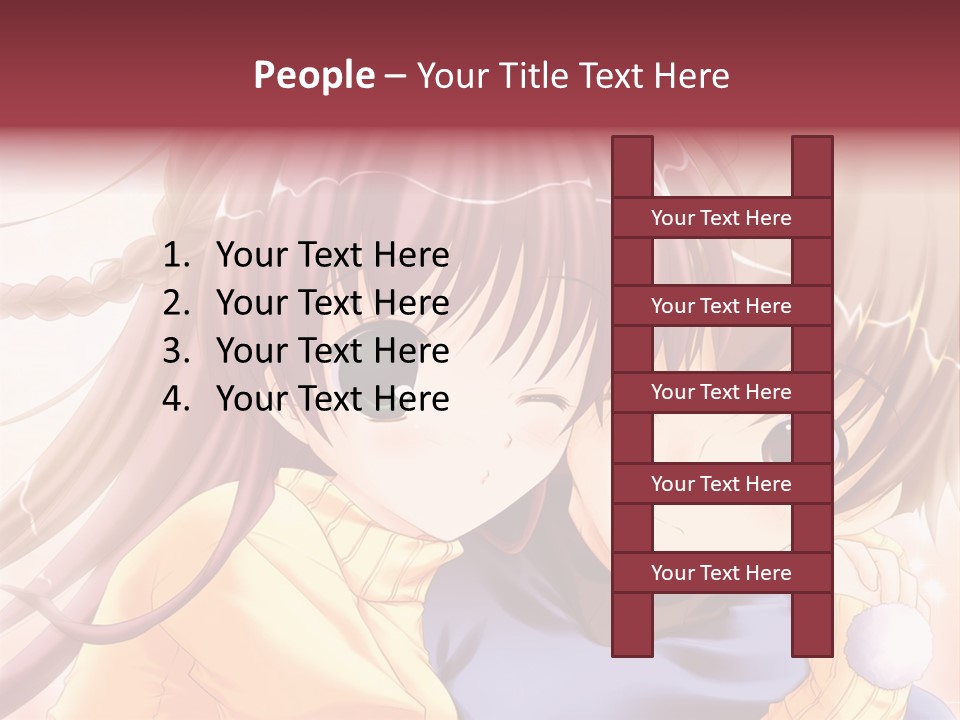 A Couple Of Anime Girls Hugging Each Other PowerPoint Template