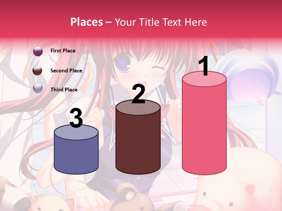 A Girl With Long Hair And A Bow Tie Standing Next To A Pig PowerPoint Template