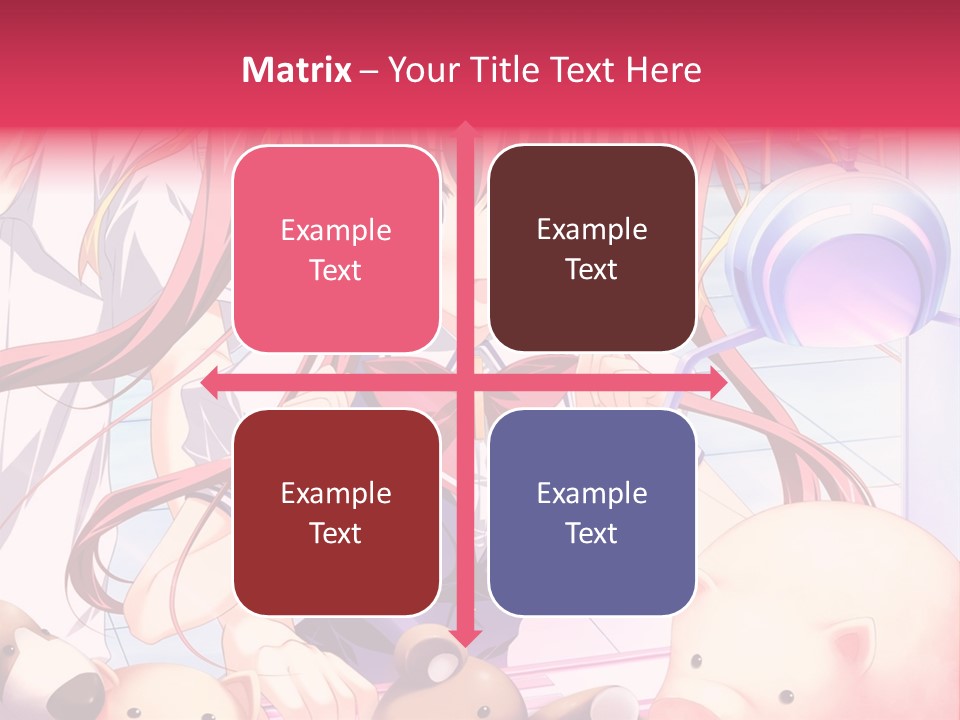 A Girl With Long Hair And A Bow Tie Standing Next To A Pig PowerPoint Template