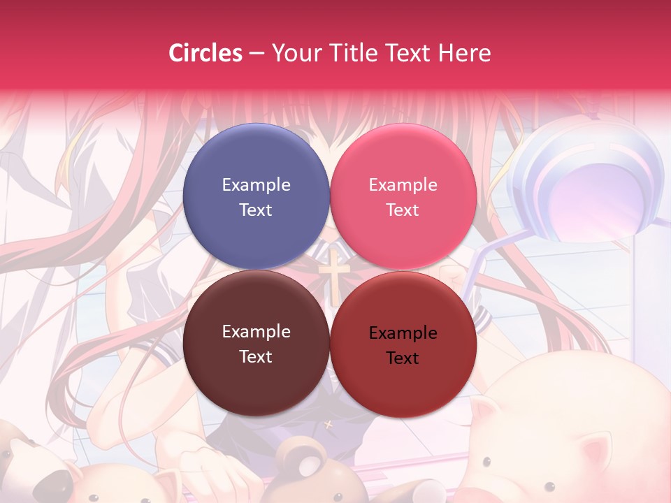 A Girl With Long Hair And A Bow Tie Standing Next To A Pig PowerPoint Template