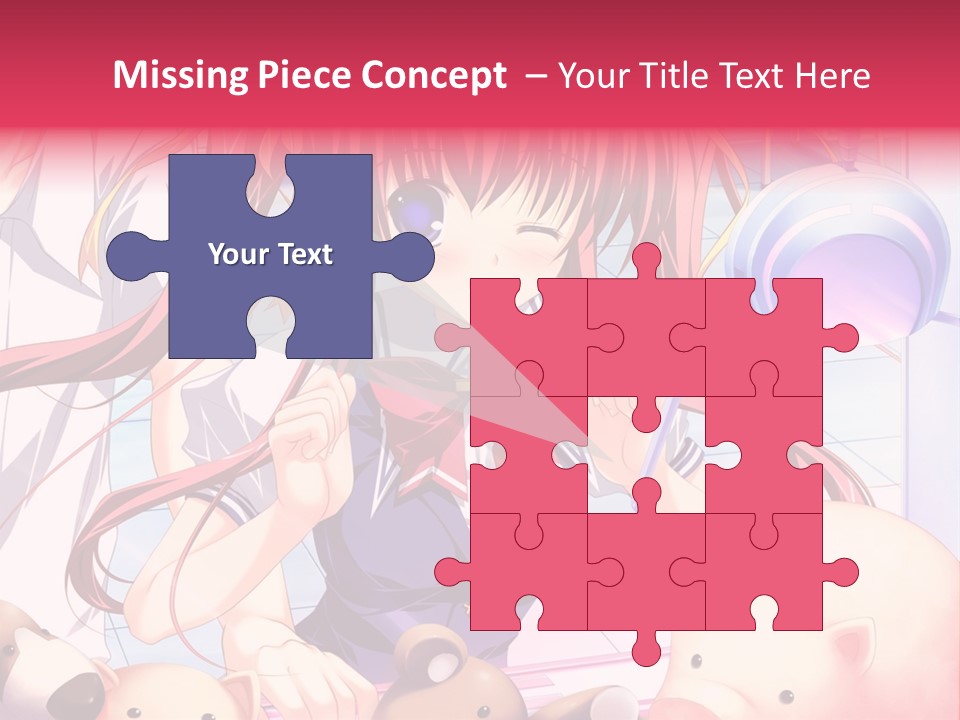 A Girl With Long Hair And A Bow Tie Standing Next To A Pig PowerPoint Template