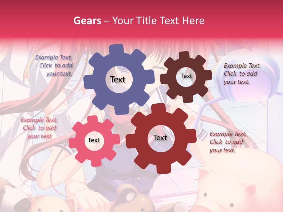 A Girl With Long Hair And A Bow Tie Standing Next To A Pig PowerPoint Template