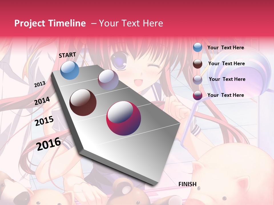 A Girl With Long Hair And A Bow Tie Standing Next To A Pig PowerPoint Template