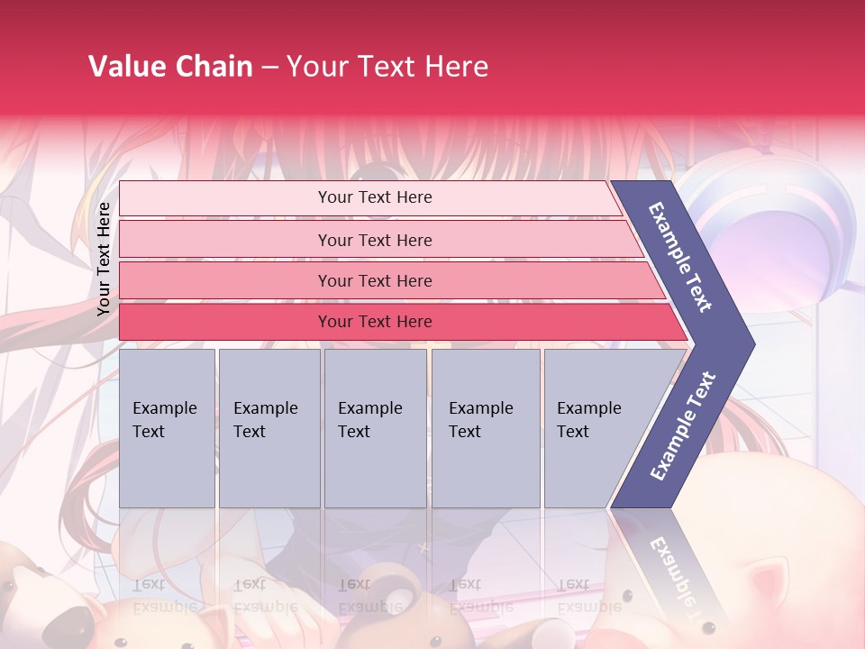 A Girl With Long Hair And A Bow Tie Standing Next To A Pig PowerPoint Template