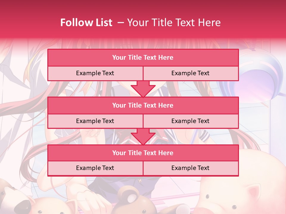 A Girl With Long Hair And A Bow Tie Standing Next To A Pig PowerPoint Template