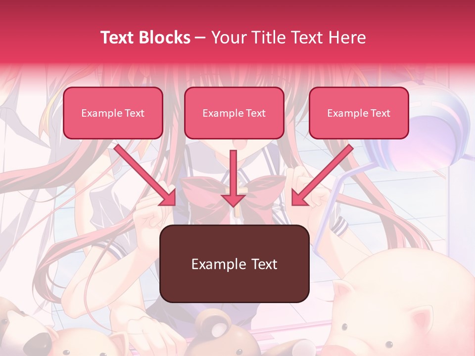 A Girl With Long Hair And A Bow Tie Standing Next To A Pig PowerPoint Template