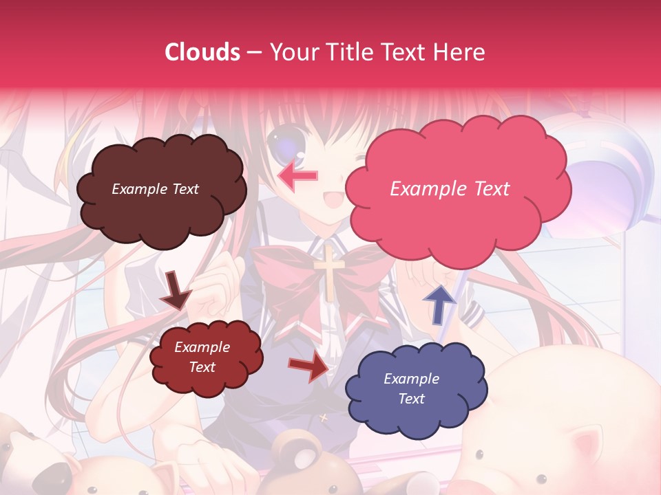 A Girl With Long Hair And A Bow Tie Standing Next To A Pig PowerPoint Template