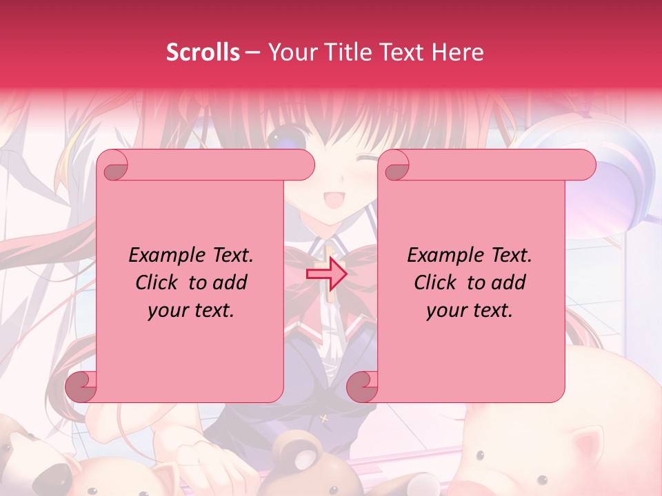 A Girl With Long Hair And A Bow Tie Standing Next To A Pig PowerPoint Template