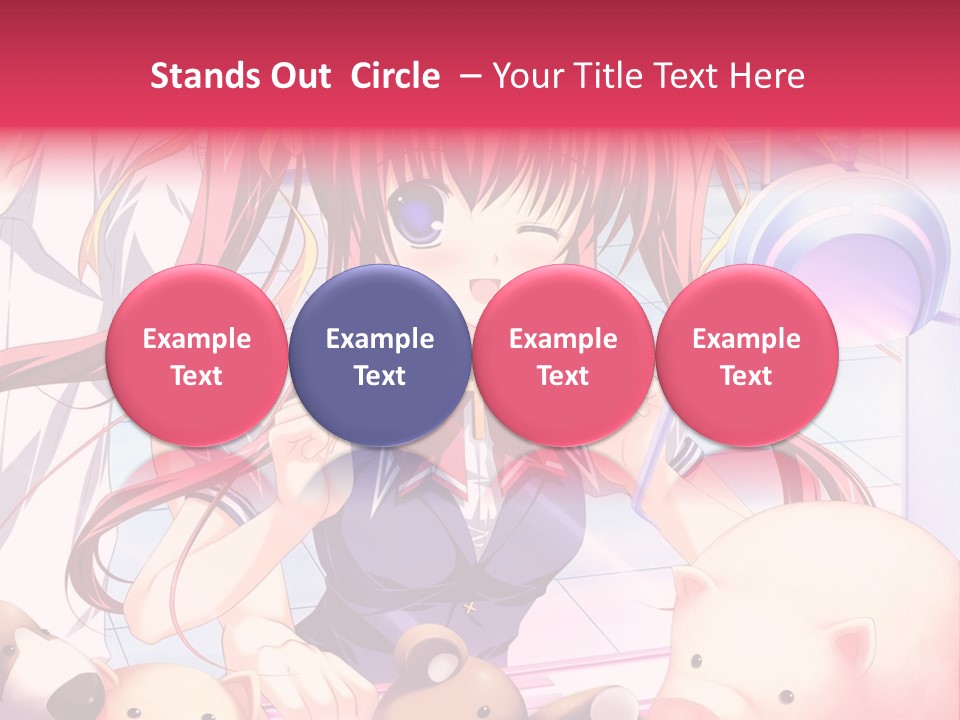 A Girl With Long Hair And A Bow Tie Standing Next To A Pig PowerPoint Template