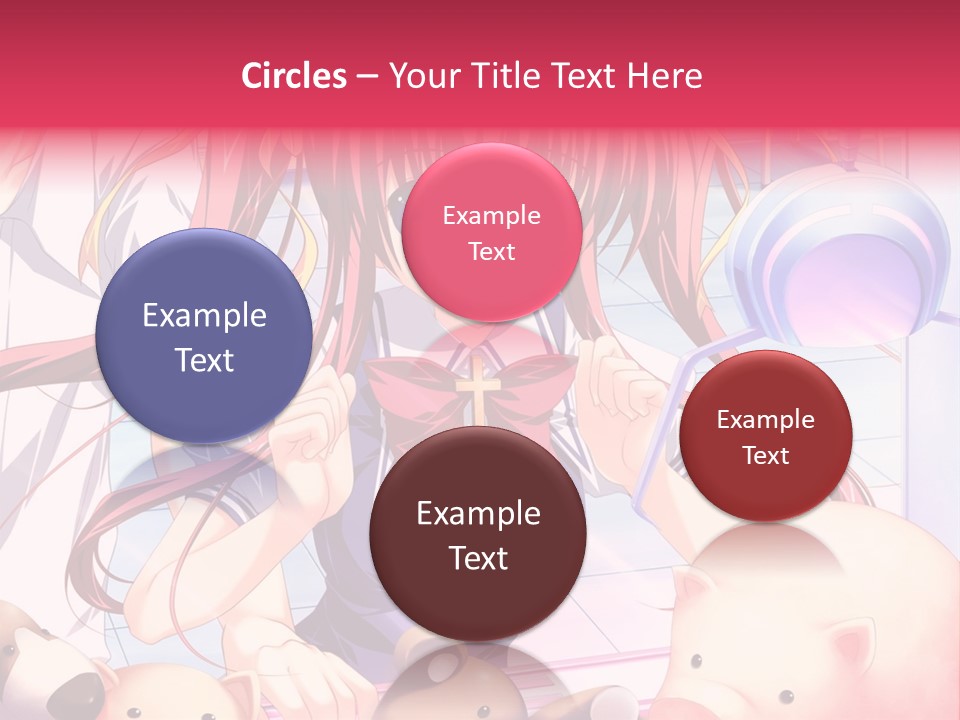 A Girl With Long Hair And A Bow Tie Standing Next To A Pig PowerPoint Template