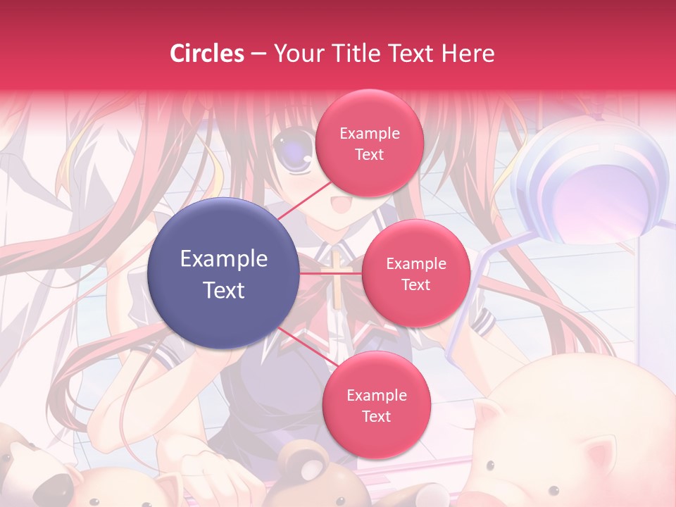 A Girl With Long Hair And A Bow Tie Standing Next To A Pig PowerPoint Template