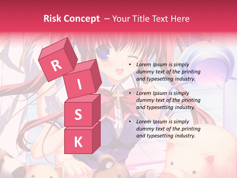 A Girl With Long Hair And A Bow Tie Standing Next To A Pig PowerPoint Template