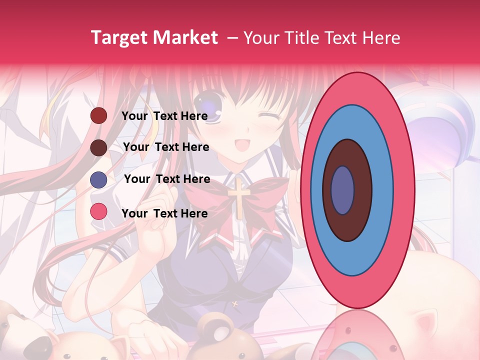 A Girl With Long Hair And A Bow Tie Standing Next To A Pig PowerPoint Template