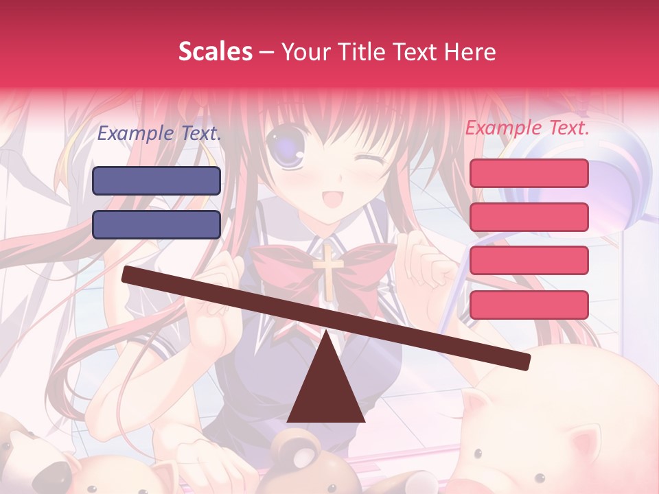 A Girl With Long Hair And A Bow Tie Standing Next To A Pig PowerPoint Template