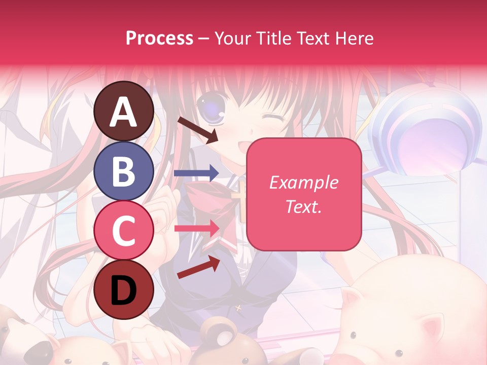 A Girl With Long Hair And A Bow Tie Standing Next To A Pig PowerPoint Template