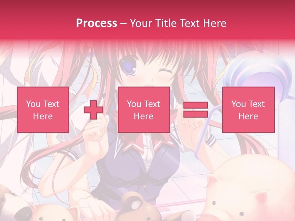 A Girl With Long Hair And A Bow Tie Standing Next To A Pig PowerPoint Template