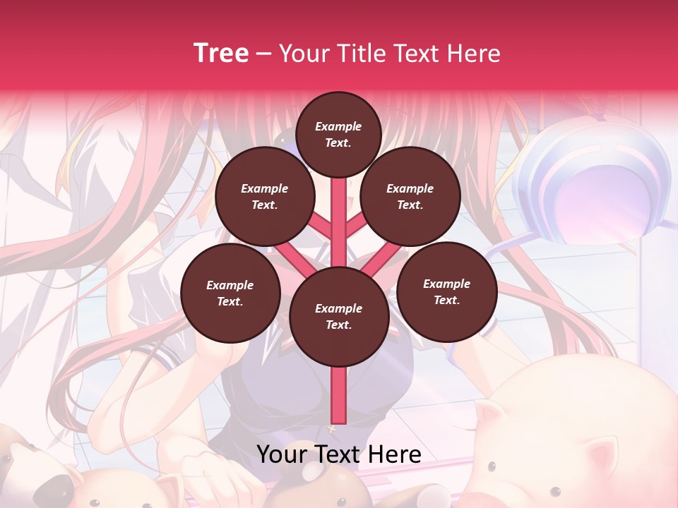 A Girl With Long Hair And A Bow Tie Standing Next To A Pig PowerPoint Template