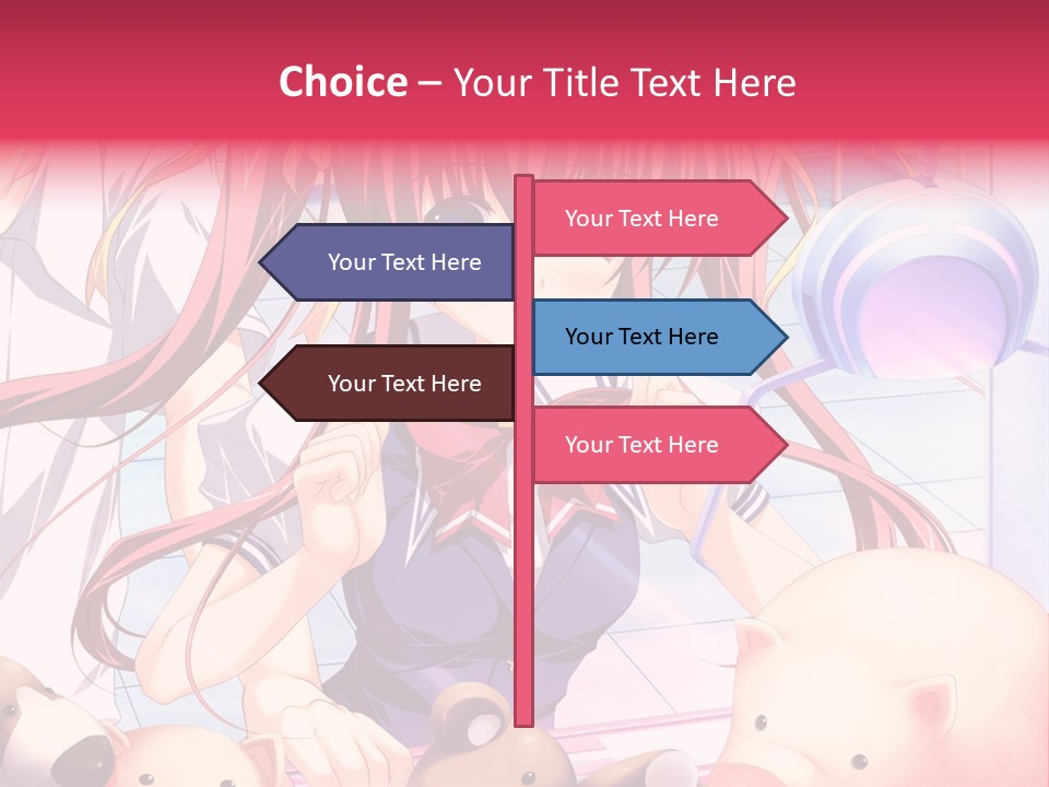 A Girl With Long Hair And A Bow Tie Standing Next To A Pig PowerPoint Template