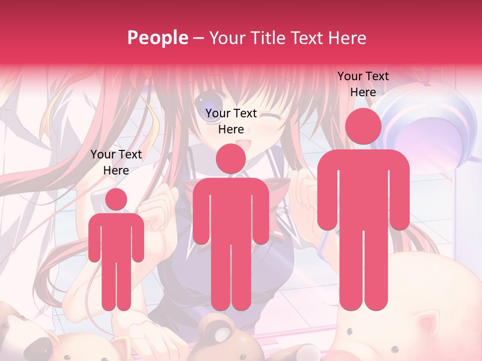 A Girl With Long Hair And A Bow Tie Standing Next To A Pig PowerPoint Template