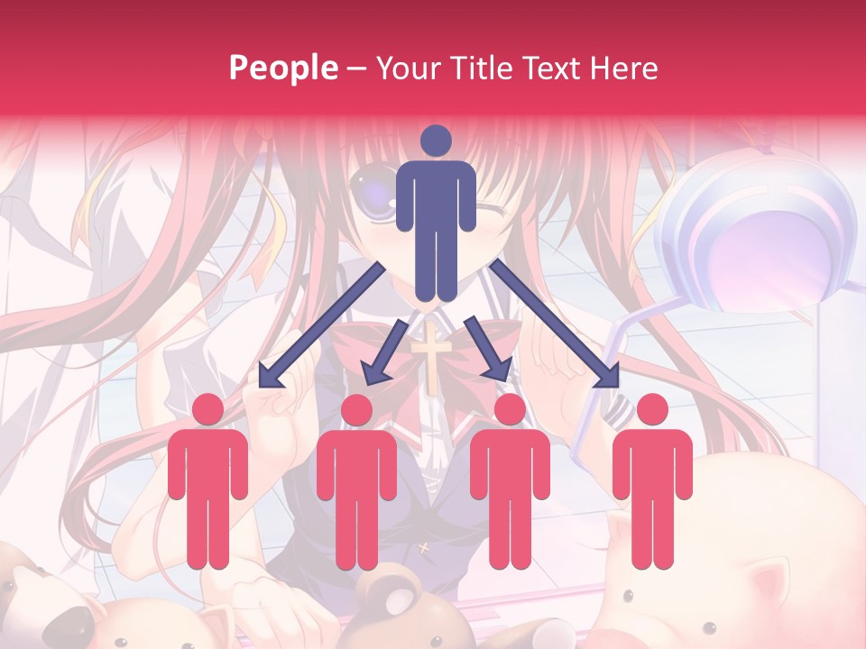 A Girl With Long Hair And A Bow Tie Standing Next To A Pig PowerPoint Template