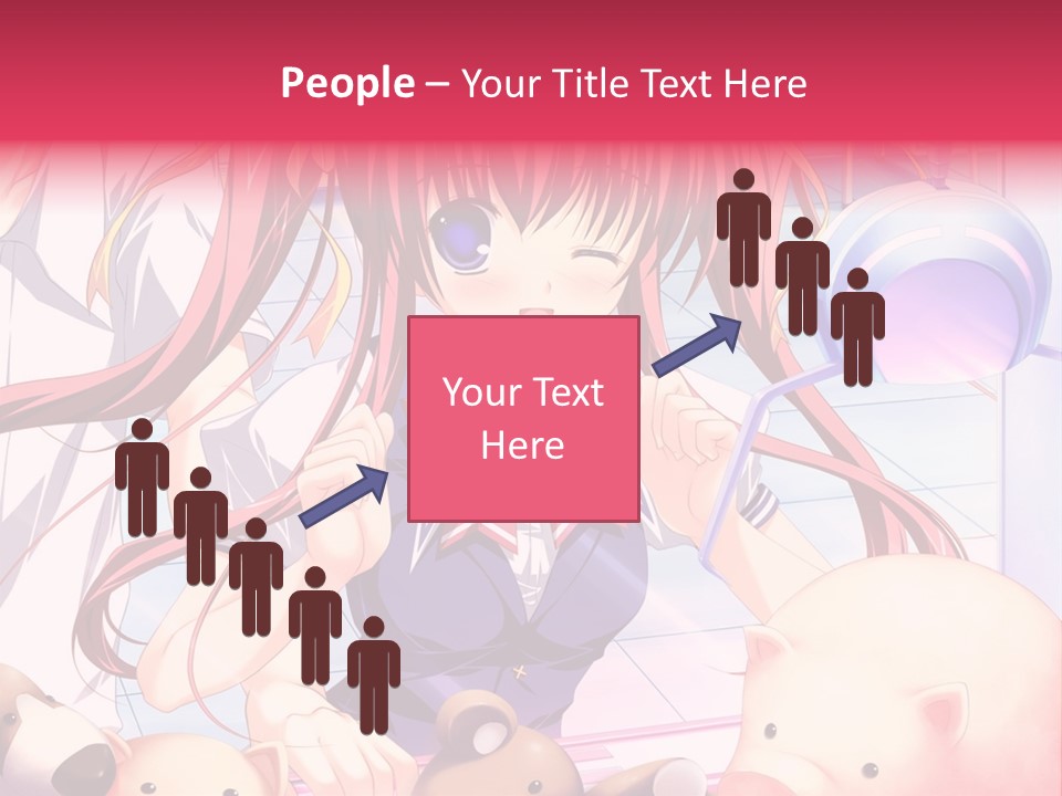 A Girl With Long Hair And A Bow Tie Standing Next To A Pig PowerPoint Template