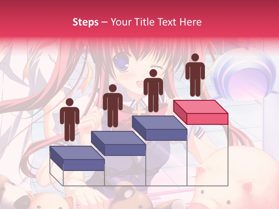 A Girl With Long Hair And A Bow Tie Standing Next To A Pig PowerPoint Template