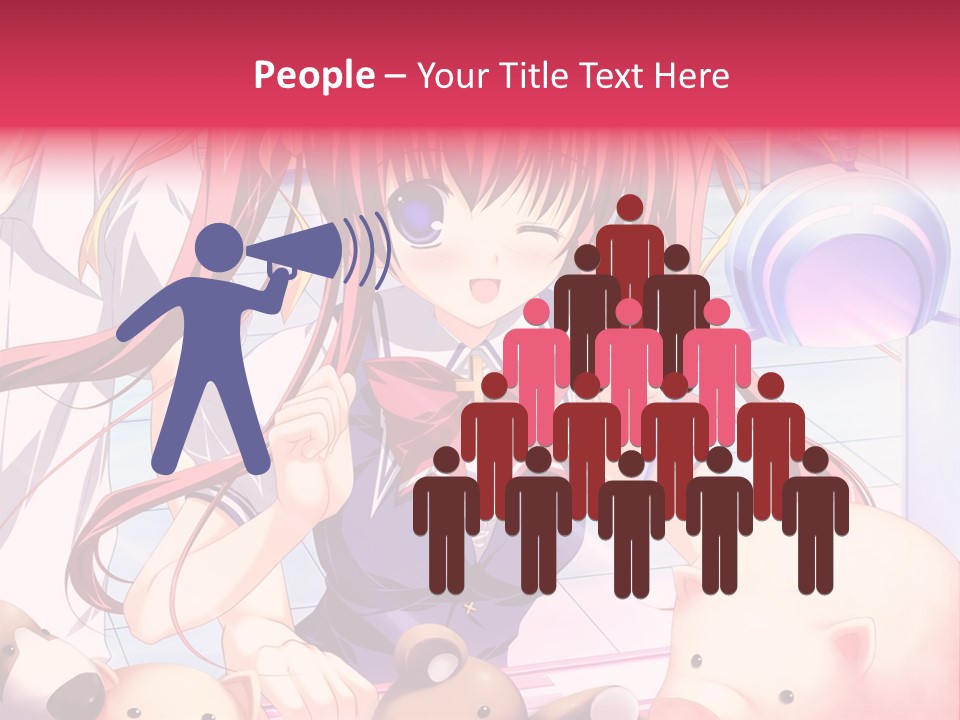 A Girl With Long Hair And A Bow Tie Standing Next To A Pig PowerPoint Template