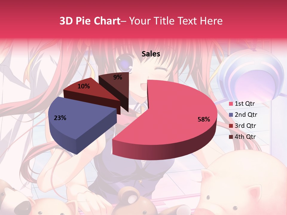 A Girl With Long Hair And A Bow Tie Standing Next To A Pig PowerPoint Template