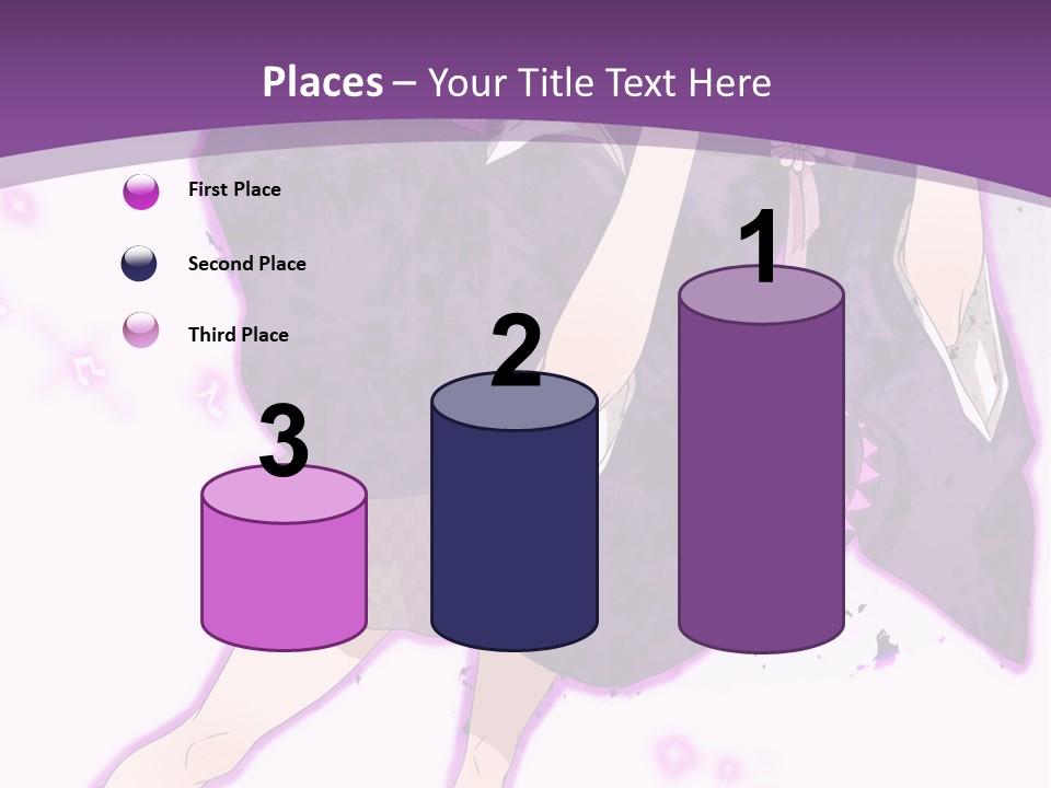 A Girl In A Purple Dress Is Sitting On A Purple Background PowerPoint Template