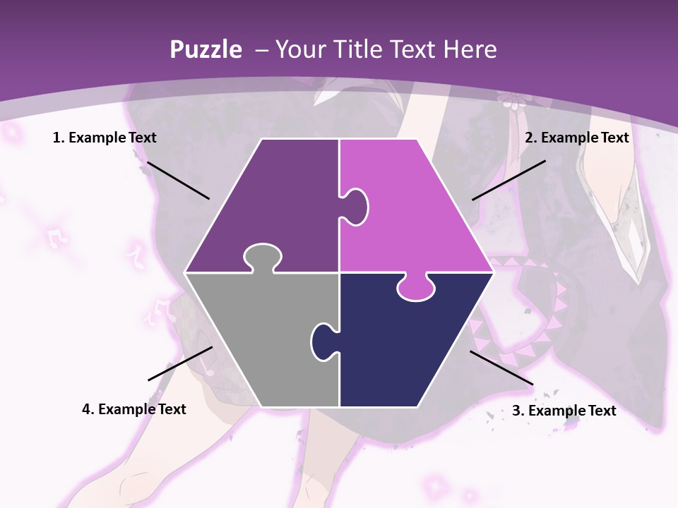 A Girl In A Purple Dress Is Sitting On A Purple Background PowerPoint Template