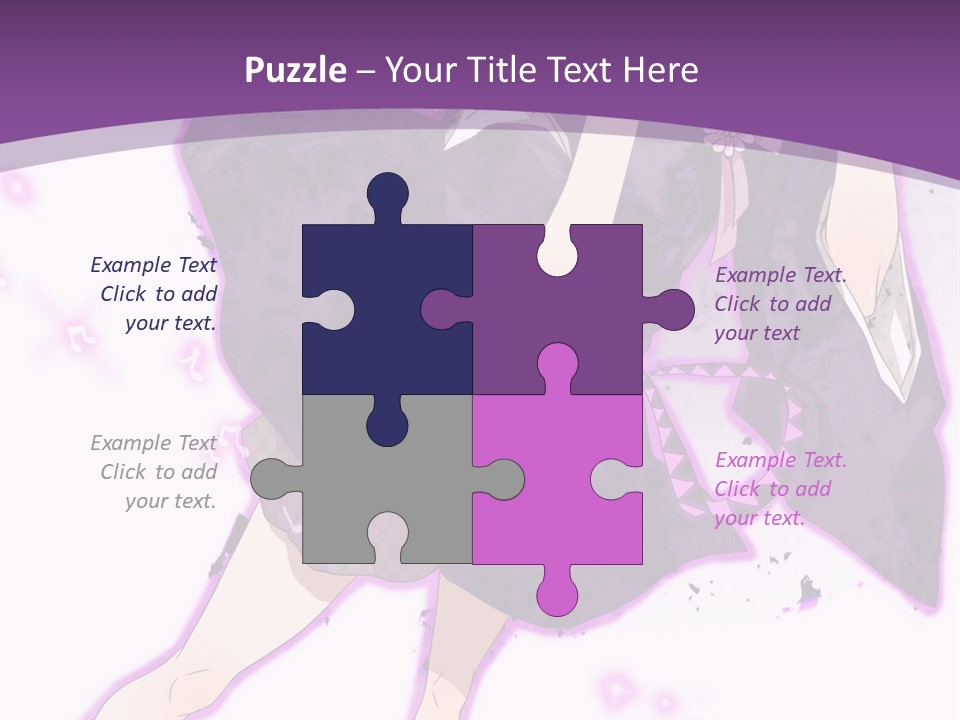A Girl In A Purple Dress Is Sitting On A Purple Background PowerPoint Template