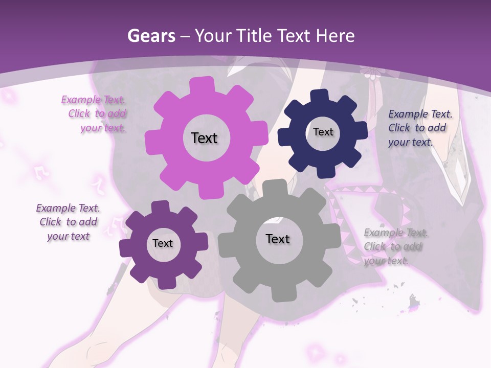 A Girl In A Purple Dress Is Sitting On A Purple Background PowerPoint Template