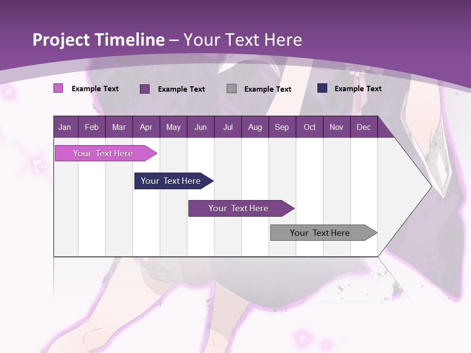 A Girl In A Purple Dress Is Sitting On A Purple Background PowerPoint Template