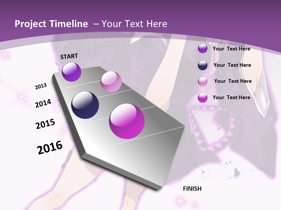 A Girl In A Purple Dress Is Sitting On A Purple Background PowerPoint Template