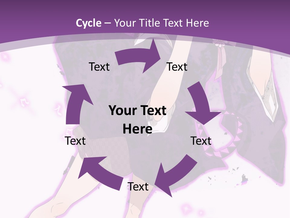 A Girl In A Purple Dress Is Sitting On A Purple Background PowerPoint Template