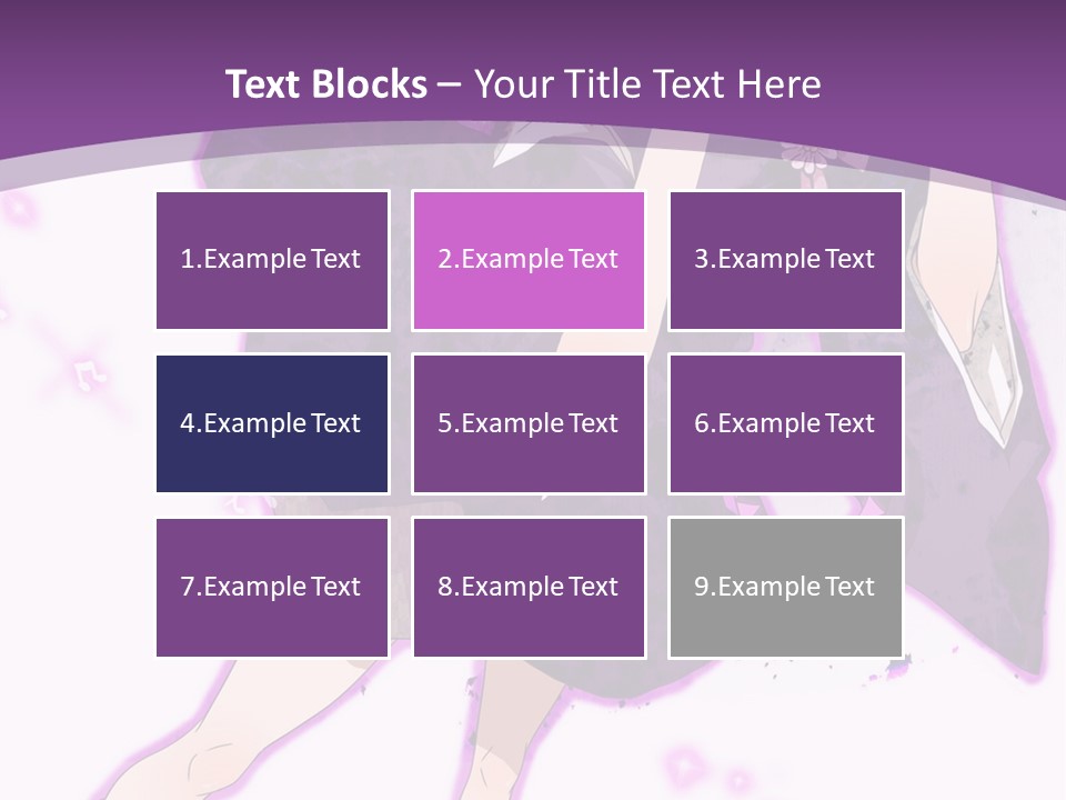 A Girl In A Purple Dress Is Sitting On A Purple Background PowerPoint Template