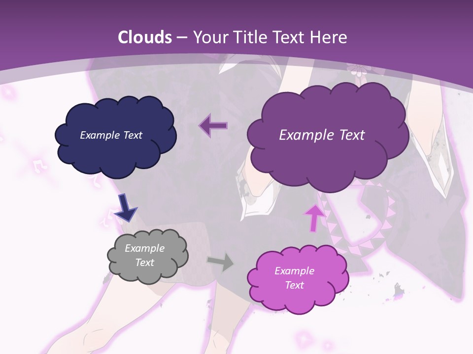 A Girl In A Purple Dress Is Sitting On A Purple Background PowerPoint Template