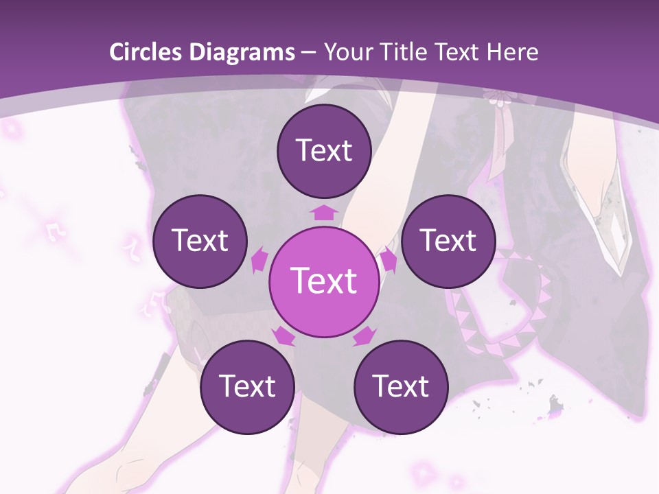 A Girl In A Purple Dress Is Sitting On A Purple Background PowerPoint Template