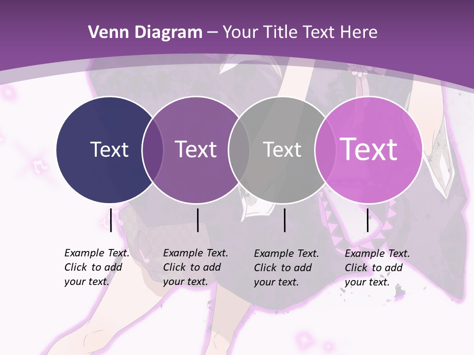 A Girl In A Purple Dress Is Sitting On A Purple Background PowerPoint Template