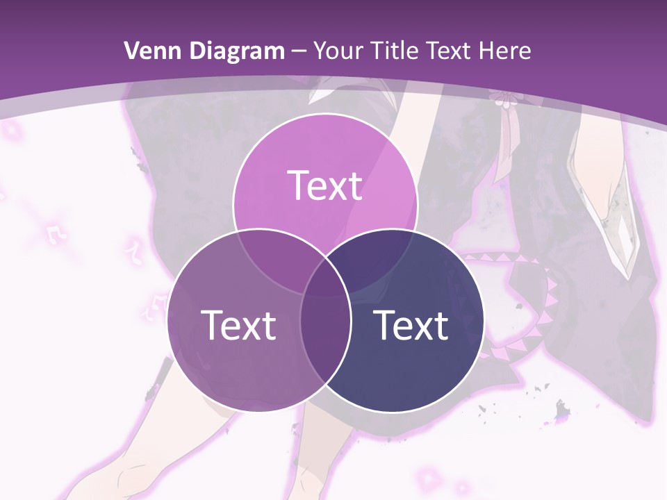 A Girl In A Purple Dress Is Sitting On A Purple Background PowerPoint Template