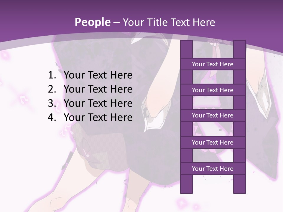 A Girl In A Purple Dress Is Sitting On A Purple Background PowerPoint Template
