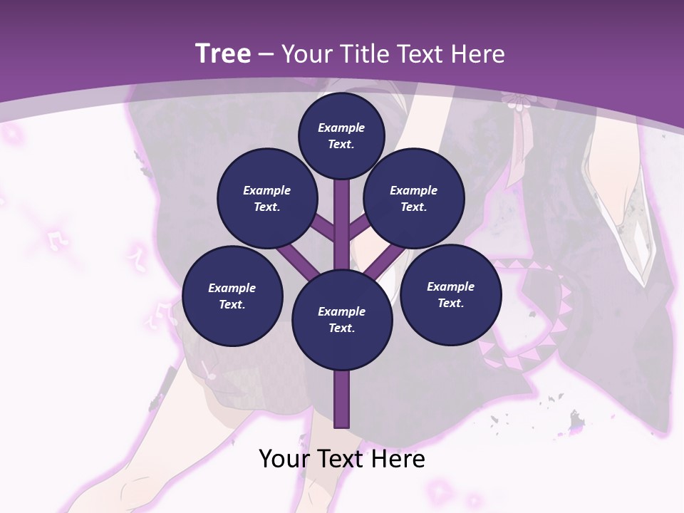 A Girl In A Purple Dress Is Sitting On A Purple Background PowerPoint Template
